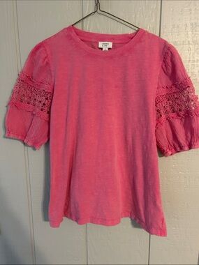 crown & ivy Bright Pink Crew Neck Tee